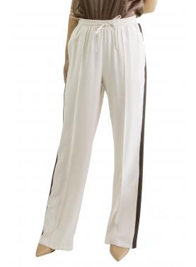 Pantalone in viscosa con coulisse e banda laterale  Options 